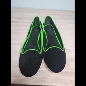 Sheikh green and black velvet shoes‎